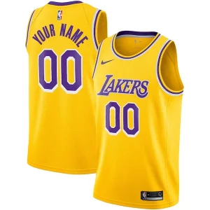 Lussuoso Duraturo Eccezionale Los Angeles Lakers Nike Custom Swingman Jersey Gold Icon Edition
