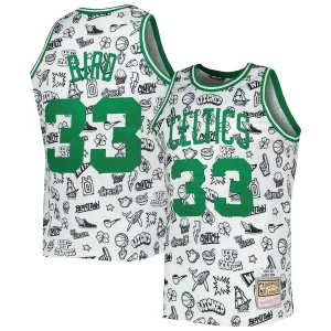 Bellissimo Larry Bird Boston Celtics 1985/86 Hardwood Classics Doodle Swingman Jersey White
