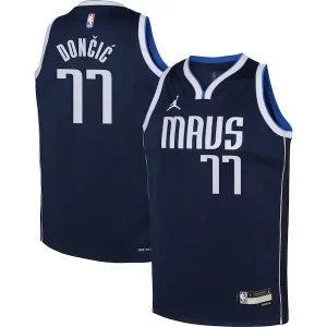 Versatile Raffinato Luka Doncic Dallas Mavericks Jordan Brand Youth Swingman Jersey Statement Edition Navy
