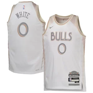 Carino Coby White Chicago Bulls Nike Youth 2024/25 Swingman Player Jersey City Edition White