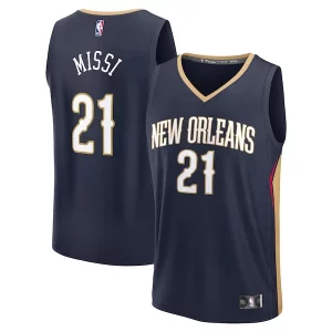 Fantastico Bellissimo Magnifico Yves Missi New Orleans Pelicans 2024 NBA Draft Fast Break Player Jersey Icon Edition Navy