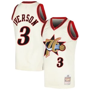 Eccezionale Moderno Allen Iverson Philadelphia 76ers Chainstitch Swingman Jersey Cream