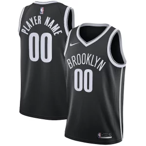 Sofisticato Ottimo Carino Brooklyn Nets Nike Swingman Custom Jersey Black Icon Edition