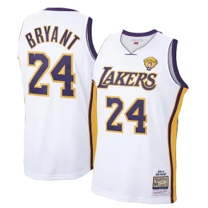 Fantastico Robusto Trendy Men's Los Angeles Lakers Kobe Bryant White 2009 10 Hardwood Classics Authentic Jersey