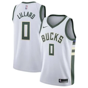 Ottimo Resistente Damian Lillard Milwaukee Bucks Nike Unisex Swingman Player Jersey Association Edition White