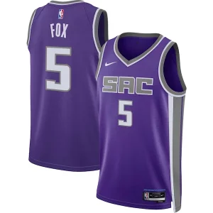 Duraturo Accattivante De'Aaron Fox Sacramento Kings Nike Unisex Swingman Jersey Icon Edition Purple