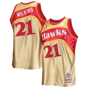Raffinato Accattivante Dominique Wilkins Atlanta Hawks 75th Anniversary 1986/87 Hardwood Classics Swingman Jersey Gold