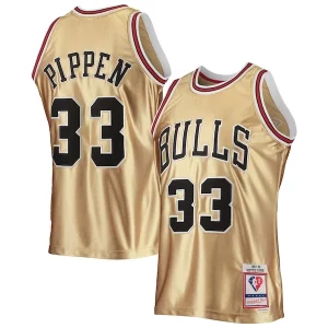 Elegante Incantevole Trendy Scottie Pippen Chicago Bulls 75th Anniversary 1997/98 Hardwood Classics Swingman Jersey Gold