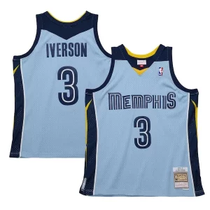 Lussuoso Delizioso Fantastico Allen Iverson Memphis Grizzlies 2009/10 Hardwood Classics Swingman Jersey Light Blue