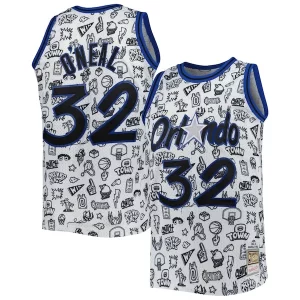 Cool Shaquille O'Neal Orlando Magic 1994/95 Hardwood Classics Doodle Swingman Jersey White