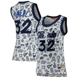 Elegante Attraente Lussuoso Shaquille O'Neal Orlando Magic Women's 1994 Doodle Swingman Jersey White