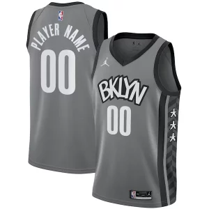 Fascinante Incantevole Accattivante Brooklyn Nets Jordan Brand Swingman Custom Jersey Statement Edition Gray