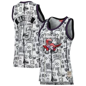 Resistente Robusto Vince Carter Toronto Raptors Women's 1998 Doodle Swingman Jersey White