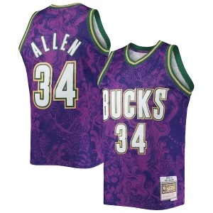 Attraente Duraturo Prestigioso Ray Allen Milwaukee Bucks Hardwood Classics 2000/01 Lunar New Year Swingman Jersey Purple