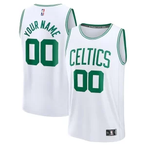Elegante Boston Celtics Fast Break Custom Jersey Association Edition White/Kelly Green/Black