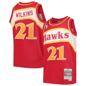 Comodo Eccezionale Dominique Wilkins Atlanta Hawks Youth 1986/87 Hardwood Classics Swingman Throwback Jersey Red