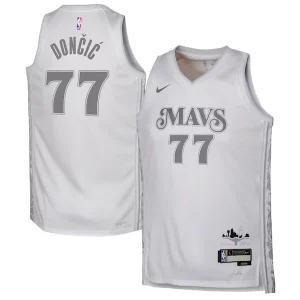 Fascinante Luka Dončić Dallas Mavericks Nike Youth 2024/25 Swingman Player Jersey City Edition White