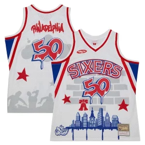 Fascinante Moderno Lussuoso Philadelphia 76ers x Tats Cru Hardwood Classics Fashion Jersey White