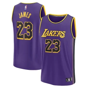 Bellissimo Splendido Prestigioso LeBron James Los Angeles Lakers 2022/23 Fast Break Replica Jersey Statement Edition Purple