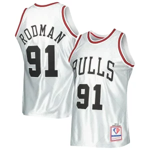 Versatile Cool Sofisticato Dennis Rodman Chicago Bulls 1997/98 Hardwood Classics 75th Anniversary Swingman Jersey Platinum