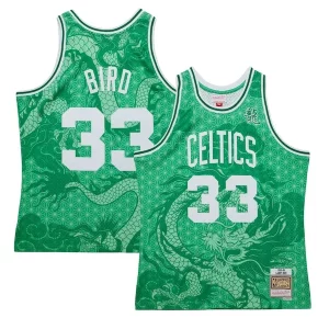 Pratico Robusto Larry Bird Boston Celtics 1985/86 Hardwood Classics Asian Heritage 6.0 Swingman Throwback Player Jersey Kelly Green