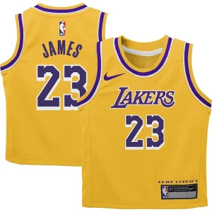 Delizioso Comodo LeBron James Los Angeles Lakers Nike Preschool Dri FIT Swingman Player Jersey Icon Edition Gold