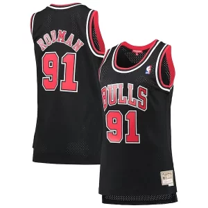 Prestigioso Dennis Rodman Chicago Bulls Women's Hardwood Classics Swingman Jersey Black