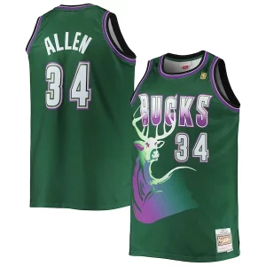 Gorgeous Ray Allen Milwaukee Bucks Big & Tall 1996/97 Hardwood Classics Swingman Jersey Hunter Green