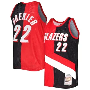 Stupendo Duraturo Clyde Drexler Portland Trail Blazers Hardwood Classics 1991/92 Split Swingman Jersey Red/Black