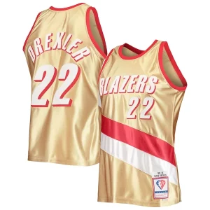 Delizioso Fantastico Elegante Clyde Drexler Portland Trail Blazers 75th Anniversary 1991/92 Hardwood Classics Swingman Jersey Gold