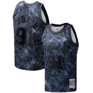 Accattivante Dennis Rodman Chicago Bulls Hardwood Classics 1995/96 Tie Dye Swingman Jersey Black