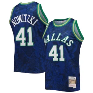 Versatile Dirk Nowitzki Dallas Mavericks Hardwood Classics 1998/99 Lunar New Year Swingman Jersey Blue