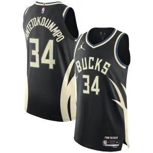 Ottimo Versatile Magnifico Giannis Antetokounmpo Milwaukee Bucks Jordan Brand Authentic Player Jersey Statement Edition Black