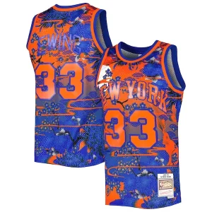 Accattivante Patrick Ewing New York Knicks 1985/86 Hardwood Classics Lunar New Year Swingman Jersey Blue