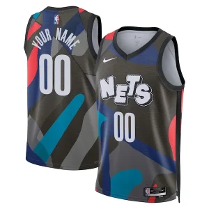 Sofisticato Accattivante Brooklyn Nets Nike Unisex 2023/24 Custom Swingman Jersey Black City Edition