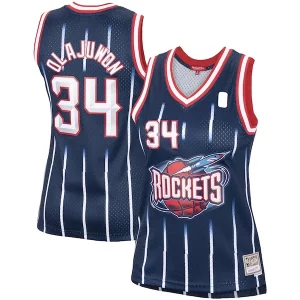 Carino Hakeem Olajuwon Houston Rockets Women's Hardwood Classics Swingman Jersey Navy/Red