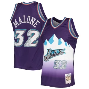 Duraturo Attraente Karl Malone Utah Jazz 1996/97 Hardwood Classics NBA 75th Anniversary Diamond Swingman Jersey Purple