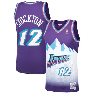 Meraviglioso Delizioso Elegante John Stockton Utah Jazz Hardwood Classics Swingman Jersey Purple