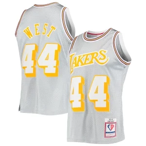 Cool Trendy Meraviglioso Jerry West Los Angeles Lakers 75th Anniversary 1971/72 Hardwood Classics Swingman Jersey Silver