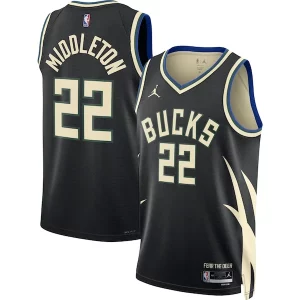 Accattivante Incantevole Robusto Khris Middleton Milwaukee Bucks Jordan Brand Unisex Swingman Jersey Statement Edition Black