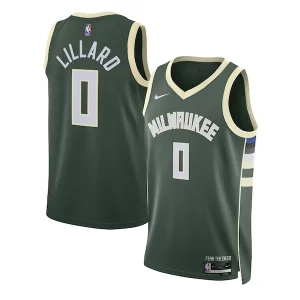 Fascinante Damian Lillard Milwaukee Bucks Nike Unisex Swingman Jersey Icon Edition Hunter Green