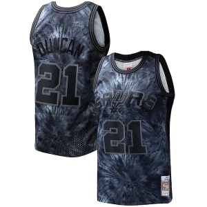 Lussuoso Tim Duncan San Antonio Spurs Hardwood Classics 1998/99 Tie Dye Swingman Jersey Black