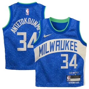 Delizioso Bellissimo Magnifico Giannis Antetokounmpo Milwaukee Bucks Nike Toddler Swingman Replica Jersey City Edition Royal