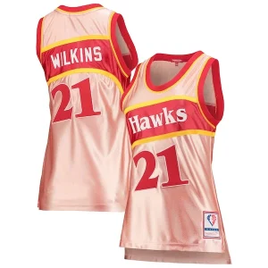 Trendy Raffinato Meraviglioso Dominique Wilkins Atlanta Hawks Women's 75th Anniversary Rose Gold 1986 Swingman Jersey Pink