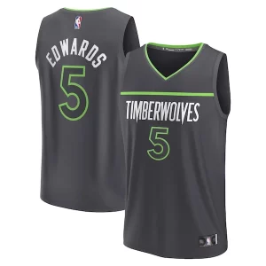 Comodo Accattivante Anthony Edwards Minnesota Timberwolves Youth Fast Break Replica Player Jersey Statement Edition Anthracite