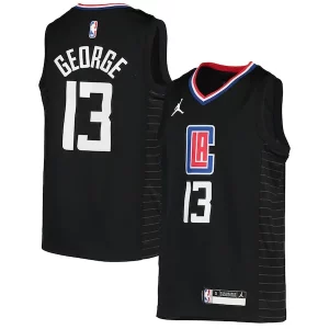 Eccezionale Paul George LA Clippers Jordan Brand Youth 2020/21 Swingman Player Jersey Black Statement Edition