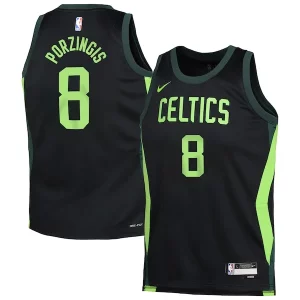 Splendido Attraente Kristaps Porzingis Boston Celtics Nike Youth 2024/25 Swingman Player Jersey City Edition Black