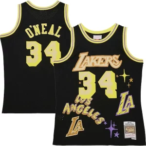 Versatile Magnifico Shaquille O'Neal Los Angeles Lakers 1996/97 Swingman Sidewalk Sketch Jersey Black