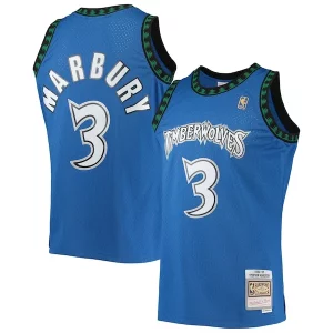 Trendy Stephon Marbury Minnesota Timberwolves 1996/97 Hardwood Classics Swingman Jersey Blue